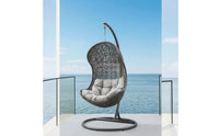 Cushioned Hanging Chair with Stand Comfortable Egg Chair with Stand Comfy Furniture Sturdy for Backyard