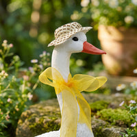 Goose Ornament with Hat Resin Garden Goose Statue Decorative Garden Statue for Gardeners, Homeowners, Yard, Patio, Flower Bed