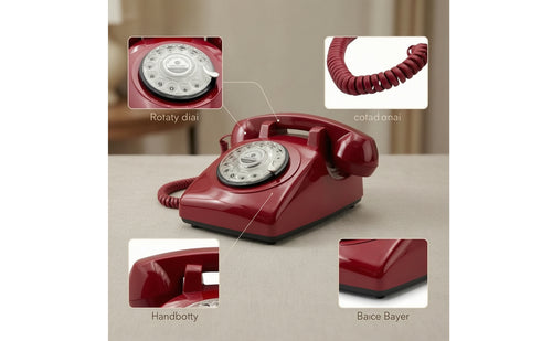 Retro-Style Guestbook Phone with Coiled Cord Tabletop Audio Guestbook Easy to Use Audio Guest Book Phone Sturdy for Parties, Special Events