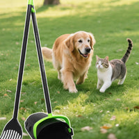 Dog Poop Tray and Rake Outdoor Use Pet Waste Rake and Pan Easy to Clean for Yard