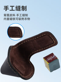 台球巧克粉袋台球杆配件时尚轻奢牛皮壳粉套收纳巧克粉袋台球用品