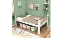 Bed Frame with Guard Rails No Box Spring Needed Metal Foundation Bed Frame Minimalistic Furniture for Students, Bedrooms, Dorms
