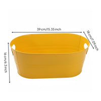 Oval Metal Ice Bucket Keeps Drinks Cold Metal Ice Bucket Rust Resistant Oval Beverage Chiller for Bartenders, Event Planners, Parties, Outdoor