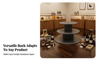 Tiered Design Round Island Display High Load Capacity Multi-Tier Snack Rack Heavy Duty Floor Display Shelving Unit Easy Assembly for Supermarket Owners, Shopkeepers, Home Organizers, Convenience Shop, Exhibition, Showroom, Office