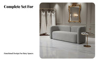 CumulusShaped Sofa and Chair Set Creamy Stylistic Reception Furniture Curved Design Seating Group for Patients, Guests, Bridal Shop, Lounge Area, Salon