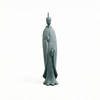 Buddha Figurine Green Sandstone Home Decor Piece Zen-Style