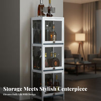 Spirits Display Rack Modern Beverage Storage Rack Narrow Spirits Cabinet Sturdy Construction Space Saving Transparent Acrylic Shelves Suitable for Collectors Hobbyists Kitchen Study Living Room Bedroom