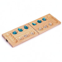 Traditional Wooden Mancala Game Foldable Mancala Board Game Folding Portable for Families, Kids, Classrooms, Travel