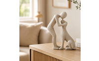 Dog Hug Sculpture Minimalist Dog Sculpture Polished for Shelf, Tabletop