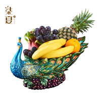 孔雀果盘客厅桌面摆件零食盘干果盘糖果盘收纳盘装饰批发一件代发