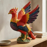 Phoenix Figurine Raised Wings Phoenix Ornament Detailed for Living Room