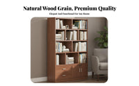 Solid Wood Floor Standing Bookcase Large Capacity Floor Standing Display Cabinet Versatile Multi-Compartment Display Shelf Long-Lasting Material for Homeowners, Students, Office Workers, Living Room, Bedroom, Dormitory
