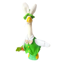 Porch Goose Outfit Green Vest and Hat Festive St Patricks Day Decor for Yard