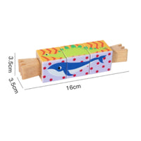Wooden Rotating Puzzle Toy Cognitive Skills Brain Teaser Toy Tactile for 3+