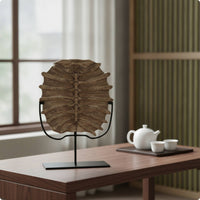 Display Piece with Stand Antique-Brown Tabletop Ornament Decorative Decor for History Buffs, Living Room, Study