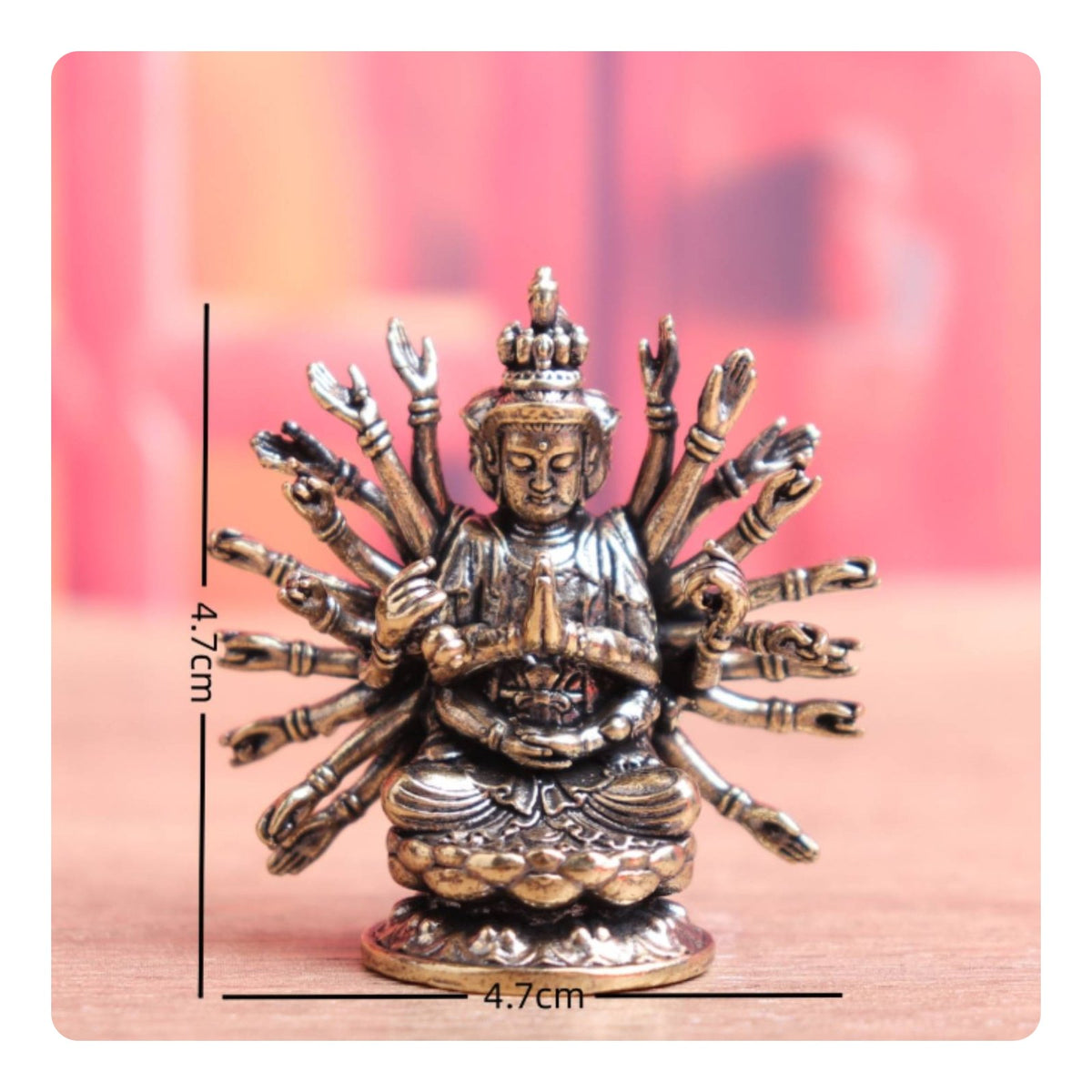 Thousand-Hand Guanyin Sculpture Vintage Design Multi-Arm Deity Statue Tea Pet