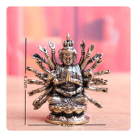 Thousand-Hand Guanyin Sculpture Vintage Design Multi-Arm Deity Statue Tea Pet