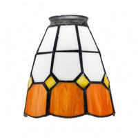 Stained Glass Lamp Shade E27 Compatible Handmade Stained Glass Shade Decorative Tapered Lampshade for Table Lamps