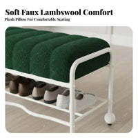Padded Shoe Rack Bench Space-Saving Curved Shoe Changing Stool for Retail shop
