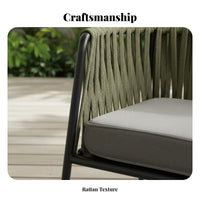 Woven Dining Chair Long-Lasting Construction Woven Dining Chair with Seat Pad Weather-Resistant Strong Load-Bearing