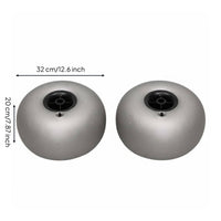 2 Pieces Inflatable PU Tire Sturdy Duty Kayak Trolley Wheel Multi-Terrain