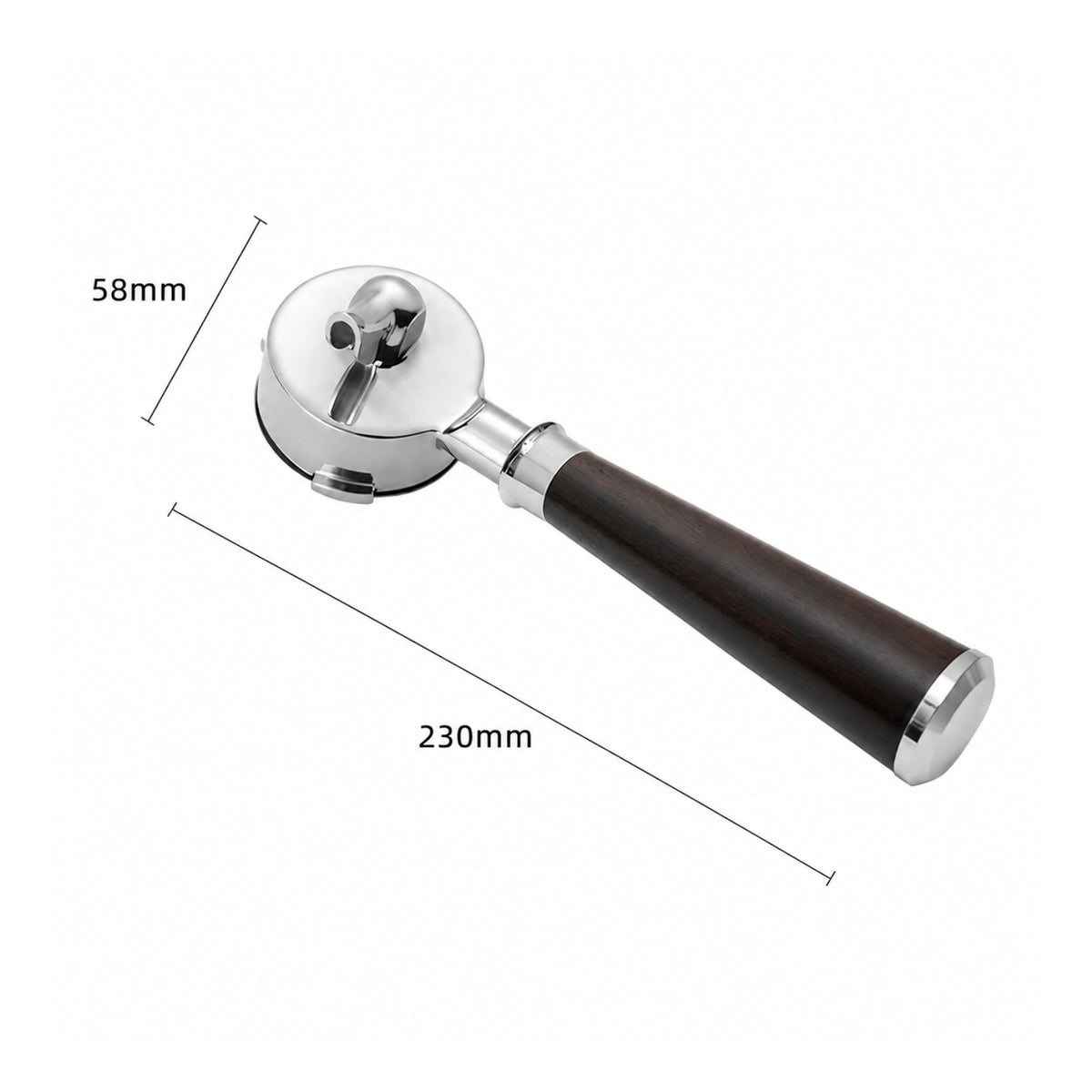 Bottomed Coffee Portafilter with Single Spout Solid 58mm Portafilter Sturdy Filter Holder Easy to Clean for Espresso Lovers