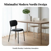 Upholstered Side Chair Stackable Dining Seating Space-Saving for Home Pale Ice