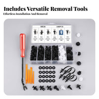 100 Pieces Bumper Wheel Arch Fastener Set Organized Storage Case Plastic Car Rivet Kit Bumper Retainer Clips 6 Assorted