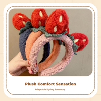 Strawberry Plush Hairband, Sweet Design, Girls Gift