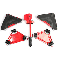 5-Piece Iron Triangular Furniture Mover with Swivel Casters Portable Heavy Item Moving Tool