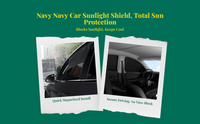 Navy foldable car sunshade, privacy