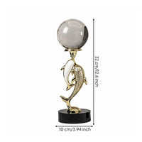 Dolphin Crystal Ball Ornament Elegant Luxury Dolphin Figurine Home Decor for Bar Cabinet, Tv Stand
