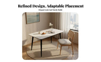 Easy to Clean Rectangular Table and Chair Set Scratch Resistant Rectangular Table with 4 Chairs Long-Lasting Construction Cafeteria Furniture Strong Load-Bearing for School Administrators, Apartment Dwellers, Cafeteria, Food Court, Employee Dining Room