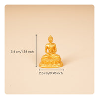 Miniature Golden Buddha Statue Palm Size Pocket-Sized Deity Ornament Feng Shui