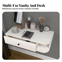 Floating Storage Console Space-Saving Wall-Mounted Desk Minimalist Design