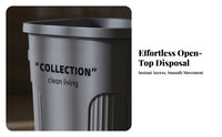 Wide-Opening Trash Can with Handles | Large Capacity Design, Space-Saving Tapered Shape, Rectangular Trash Can, for Kitchen