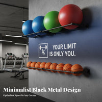 Space Saving Exercise Ball Wall Rack Multi-Purpose Exercise Ball Storage Rack Heavy Duty Easy to Install for Garage