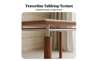 Bauhaus Inspired Rock Slab Dining Table Artistic Design Century-Century Modern Table Retro Design Home Furniture Easy to Clean for Families, Homeowners, Apartment Dwellers, Living Room