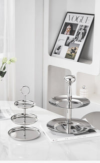 Nordic Light Luxury Stainless Steel Double-Layer Fruit Bowl