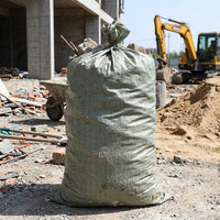 Woven Polypropylene Debris Sacks, Garden Waste Bags for Soil and Cement, 50kg Load Capacity Tear-Resistant Reusable Construction Storage Bag