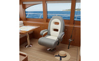 High-Back Boat Seat Molded Shape Cushioned Boat Chair Oval Cutouts Upholstered Marine Chair