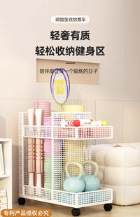 Yoga Mat Storage Rack with Wheels for Sports Equipment