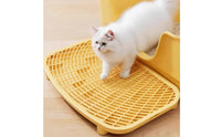 Easy-to-Clean Litter Tray with Grate Washable Litter Control Tray Sturdy Elevated