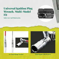 Ignition Plug Socket Wrench, Universal Extended Reach, Non-Slip, Automotive Repair Tool for Car and Motorcycle Maintenance