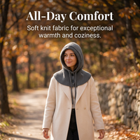 Lightweight Hooded Scarf Hat, Knit Hooded Scarf Hat, Warm Windproof Adjustable S #variant:['Grey']