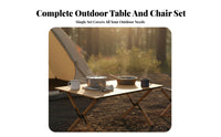 Folding Table and Chair Set Foldable Portable Picnic Set Easy Assembly Portable Camping Table for Picnickers, Families, Travel, Backyard, Beach