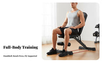 Multi-Functional Foldable Exercise Bench Space-Saving Design Foldable Utility Bench Stable Structure Home Gym Gear Heavy-Duty Steel Frame