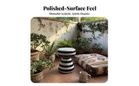 Toadstool-Inspired-Shaped Stool Striped Design Home Decor Low Maintenance