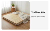 Foldable Wooden Slat Frame Glueless Construction Foldable Slatted Frame No Box foundation Needed Mattress Support for Homeowners, Guest Room, Apartment