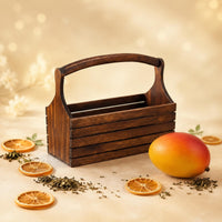 Wooden Hand Basket Vintage Design Rustic Wood Basket Decorative for Living Room